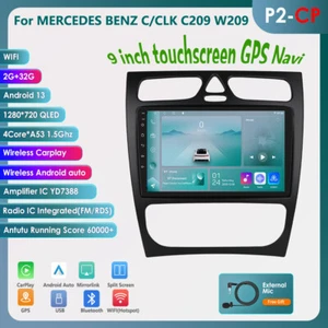 For Mercedes Benz W203 W463 9" Android 13 Car GPS Radio Stereo Wifi Carplay USB - Picture 1 of 19