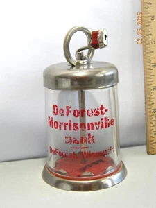 Deforest Morrisonville Bank  Glass Bank - Picture 1 of 7