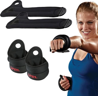 Juego de pesas de muñeca SPRI Thumblock brazo para mujeres y hombres 4 libras, negro  Foto 1 de 4