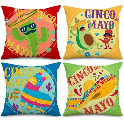 Fundas de almohada para Fiesta Mexicana, Cinco De Mayo, 18x18 pulgadas - Image 1 of 4