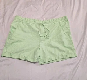 Mint Green Faded Glory Linen Blend Sz 16 Shorts Cuffed Leg - Picture 1 of 8
