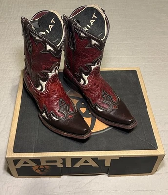 ARIAT Women’s Size 9 Reina Western Boot Red And Black Witdth: B Medium 9” Height - Image 1 of 4