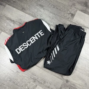 VNTG 80’s Descente Made In Japan Cycling Red Jacket XL & Black Pants Size Large - Bild 1 von 23