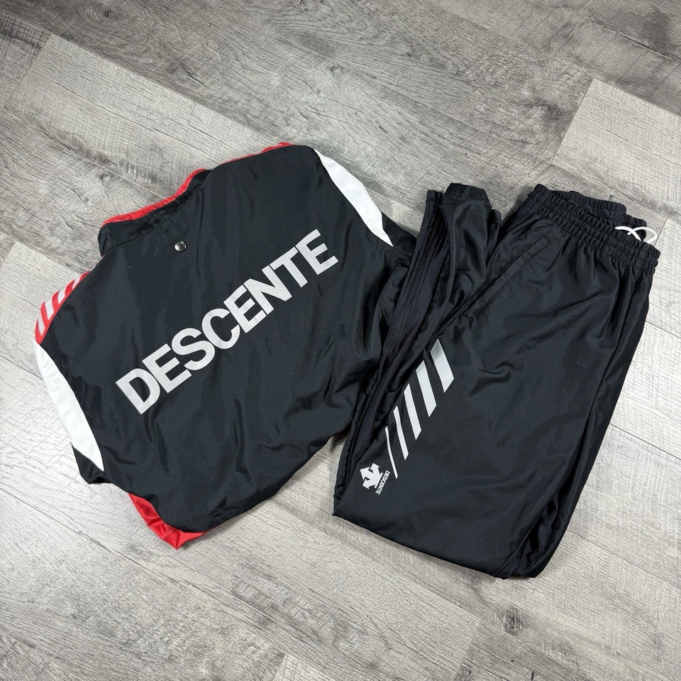 VNTG 80’s Descente Made In Japan Cycling Red Jacket XL & Black Pants Size Large - Image 1 of 4