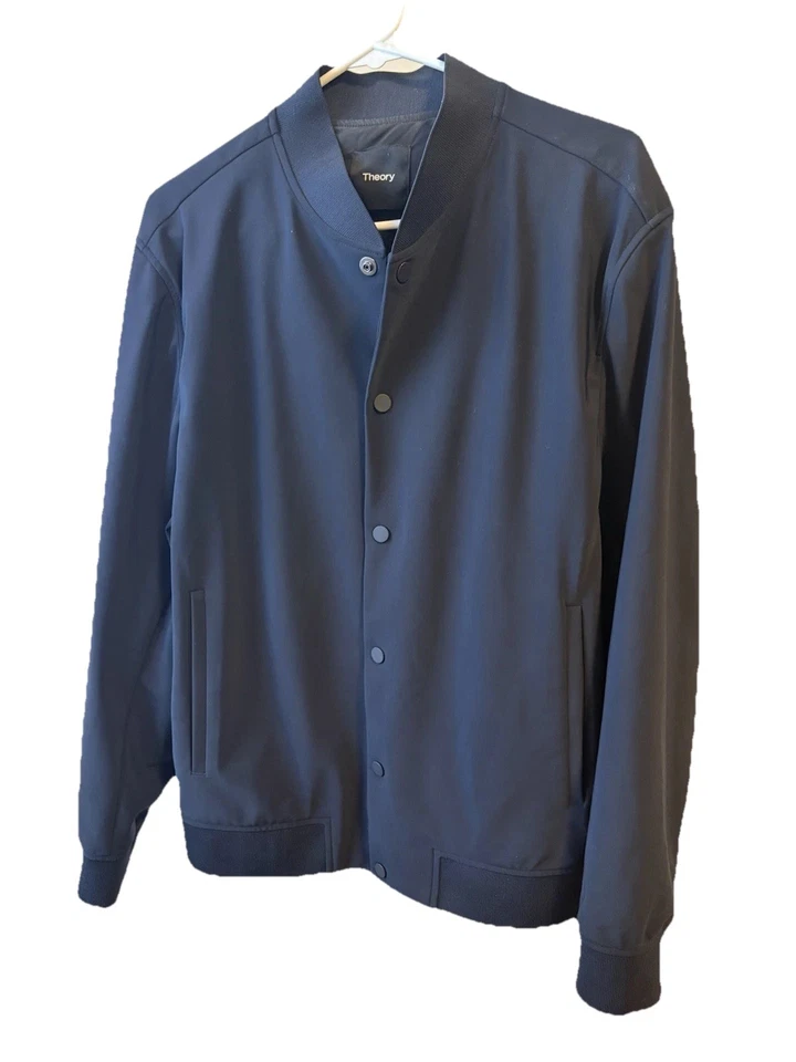 THEORY Men's Murphy Bomber Jacket in Precision Ponte, Baltic (Navy), Size L - Image 1 of 4