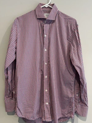 Camisa Ledbury Roja, Blanca y Azul - Talla 15.5 Slim Foto 1 de 3