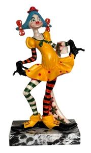 Fontanini Italien Mädchen Clown Figur auf Carrara Marmorsockel 8 1/4" - Bild 1 von 9