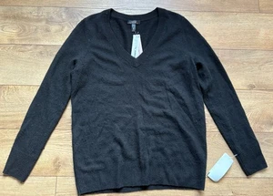 Maglione donna Aqua 100% cashmere nero scollo a V taglia M - Foto 1 di 2