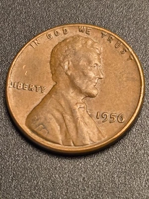 1956 Lincoln cent obverse lamination shoulder - Image 1 of 4