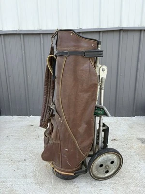 Bolso de palos de golf profesional Wilson Staff de colección de cuero hecho en EE. UU. Foto 1 de 4