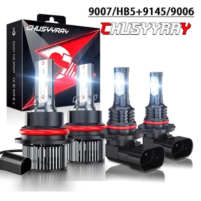 FOR 2001-2007 Dodge Grand Caravan 4X LED Headlight Bulbs Hi/Lo + Fog Light 6500K - Image 1 of 4