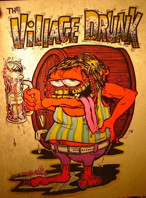 THE VILLAGE DRUNK VINTAGE 1970's ROACH HEADSHOP IRON ON TRANSFER -NICE, B-26 - Image 1 of 2