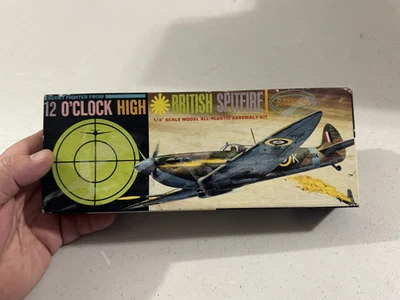 AURORA KIT NO. 342-79 12 O'CLOCK HIGH BRITISH SPITFIRE MODEL KIT complete - Image 1 of 4