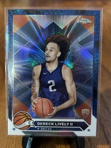 Dereck Lively II Rookie Card RC 2024 Topps Chrome Blue Basketball Refractor #92 - Picture 1 of 2