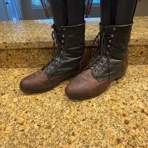J. Chisholm Herren Western Reitstiefel Schwarz Braun Leder Made in USA 9 ? - Bild 1 von 10