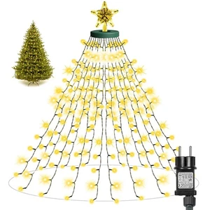 Christbaumbeleuchtung mit Ring Weihnachtsbaum Lichterkette Warmweiß 16 Stränge - Bild 1 von 31
