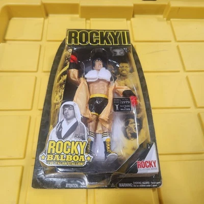 Rocky Balboa Training Gear Fight Rocky II 2 figura de boxeo JAKKS bata dorada A53#2 Foto 1 de 2