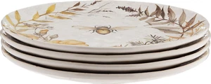 Bee Sweet 10,75" Keramik Essteller, 4er Set, Floral Bee Design, Geschirrspüler - Bild 1 von 7