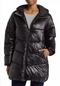 SPYDER Super Puffer Hooded Parka Jacket Women's Medium Black NEW $248 - Picture 1 of 9