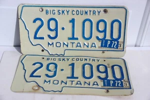 1970 1972 Montana targa passeggero COPPIA 29-1090 Rosebud County Forsyth - Foto 1 di 5