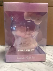 Hello Kitty Impressions Makeup Sponge Gift Set W/Container Doll Matte Pink NEW - Picture 1 of 5