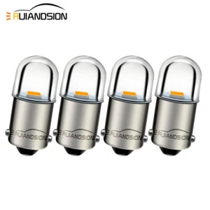 4PCS 6V 12V BA9S T4W LED Indicator Dash Dome Light Side Parking Bulb Warm White - Bild 1 von 7