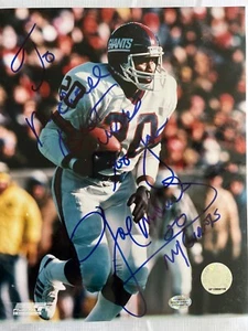 Signiertes Authentic Giants Football Joe Morris 8x10 handsigniertes Bild - Bild 1 von 3