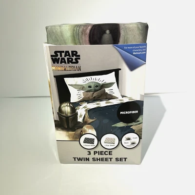 Star Wars The Mandalorian Baby Yoda Microfiber 3 Piece Twin Sheet Set - Image 1 of 4