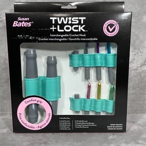 New SUSAN BATES Twist + Lock CROCHET HOOK Interchangeable SET w/ Case 11pc - Picture 1 of 10
