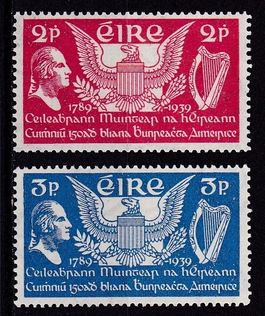 IRLANDA #103-104 MLH 150º ANIVERSARIO. CONSTITUCIÓN DE ESTADOS UNIDOS (WASHINGTON) Foto 1 de 2