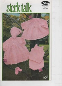 Patons Knitting crochet pattern book 993 Stork Talk babies knits 3ply 16”-20” - Picture 1 of 3