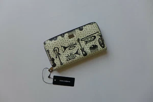 Billetera con cremallera Dolce & Gabbana en cuero de becerro estampado por instrumentos - nueva con etiquetas, £595 - Imagen 1 de 8