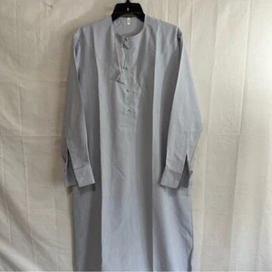 Gris Claro Thobe Estilo Saudí Árabe Musulmán Islámico Ropa de Hombre - Imagen 1 de 7