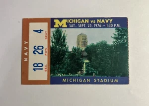 1976 Michigan vs Navy Football Vintage Ticket Stub schlimmste Niederlage Marinegeschichte - Bild 1 von 11