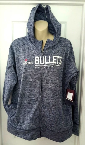 WASHINGTON BULLETS Womens Hoodie Size 2XL XXL Jacket Carl Banks 4 Her Zip Front Cover