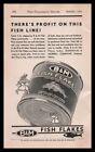 1931 Burnham & Morrill Portland Maine Fish Flakes Cod & Haddock Tin Can Print Ad