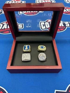 New York Giants 4pc Replica Super Bowl Ring Set w/ Display Box - Picture 1 of 5