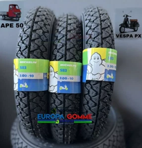 KIT 3x 3.00-10 42J MICHELIN S83 DOT / BJ 2025/24 VESPA-PX XL SPECIAL APE 50 GUMMI - Bild 1 von 5