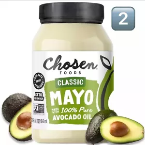 2 Chosen Foods Avocado Oil Mayo 32oz 100%Pure NO SEED OIL Whole Food Avocado Oil - Picture 1 of 7