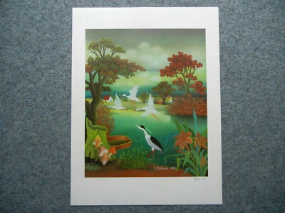 Ivan Stefanek Farblithographie: Am Fluß signiert + nummeriert XXV / L - Bild 1 von 4