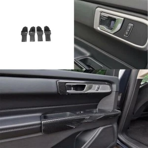 Cubierta de tazón de puerta interior con textura de carbono 4 piezas para Ford Explorer 2020-2023 - Imagen 1 de 4