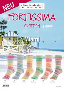 Schoeller & Stahl Fortissima Cotton Miami Sockenwolle 100g Stricken Baumwolle - Picture 1 of 7