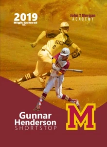 Tarjeta de novato Gunner Henderson 2019 First High School ¡Ex/ExMt Baltimore Orioles! - Imagen 1 de 3