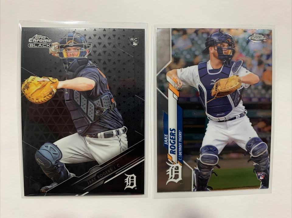 2020 Topps Chrome Black Base Card #43 Jake Rogers Tigers RC+ Topps chrome RC - Image 1 of 4