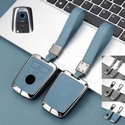 Zinc Alloy Leather Car Remote Smart Key Case Cover Holder For BMW i3 i8 Series Foto 1 de 4