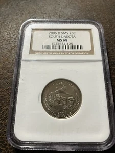 2006 D SOUTH DAKOTA QUARTER NGC MS68 SMS . - Picture 1 of 2