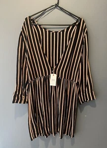 BILLABONG Honey Pie Womens Striped Dress - Size 10 New With Tags - Picture 1 of 9