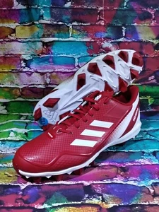 New! Adidas Icon Bounce Hybrid Baseball Cleats Red & White Size US 11.5 - Picture 1 of 14