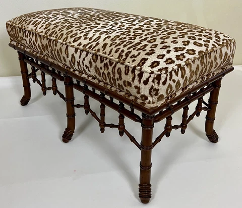 Brighton Faux Bamboo Upholstered Bench / Ottoman Cover