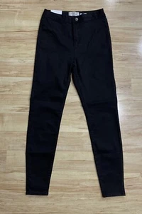 New Hallie Woman New Look Disco Stretch Black Jeans Denim Pants High Rise Size 8 - Picture 1 of 4
